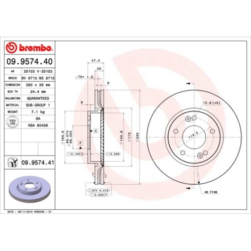 BREMBO Bremsscheibe PRIME LINE - UV Coated