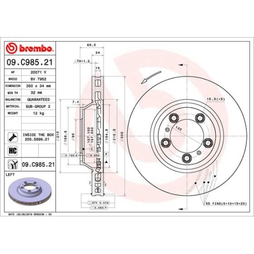 BREMBO Bremsscheibe PRIME LINE - UV Coated