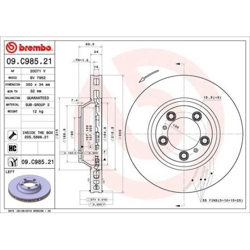 BREMBO Bremsscheibe PRIME LINE - UV Coated