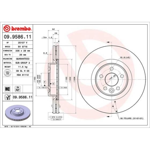 BREMBO Bremsscheibe PRIME LINE - UV Coated