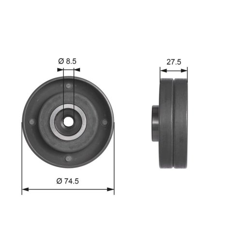 GATES Umlenk-/Führungsrolle, Zahnriemen PowerGrip™