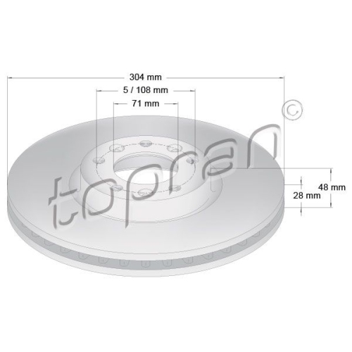 TOPRAN Bremsscheibe COATED