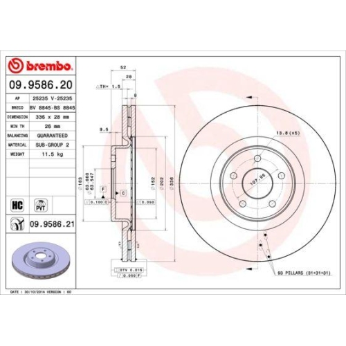 BREMBO Bremsscheibe PRIME LINE - UV Coated