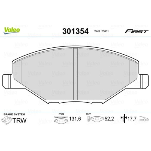 VALEO Bremsbelagsatz, Scheibenbremse FIRST