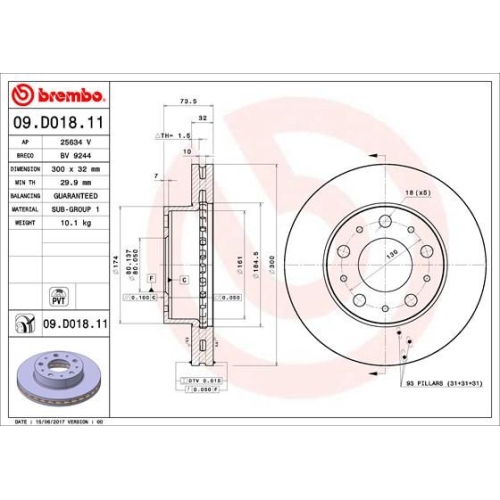 BREMBO Bremsscheibe PRIME LINE - UV Coated