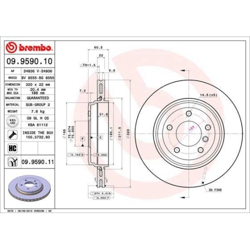 BREMBO Bremsscheibe PRIME LINE - UV Coated