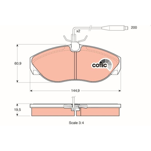 TRW Bremsbelagsatz, Scheibenbremse COTEC