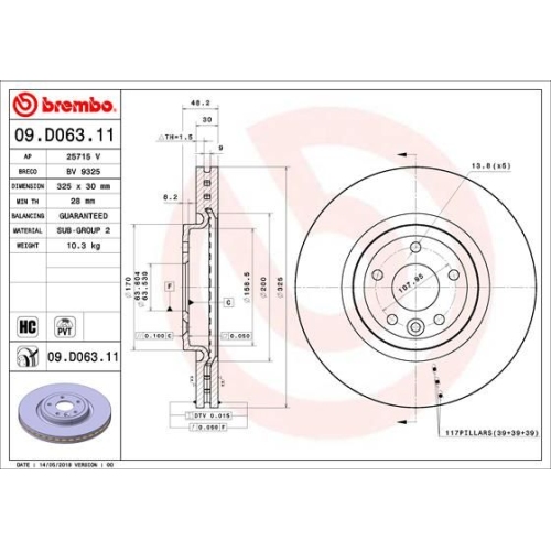 BREMBO Bremsscheibe PRIME LINE - UV Coated