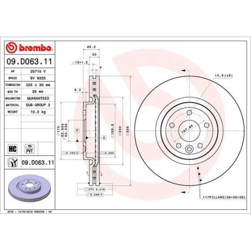 BREMBO Bremsscheibe PRIME LINE - UV Coated