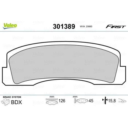 VALEO Bremsbelagsatz, Scheibenbremse FIRST