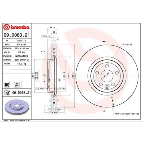 BREMBO Bremsscheibe PRIME LINE - UV Coated