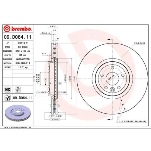 BREMBO Bremsscheibe PRIME LINE - UV Coated