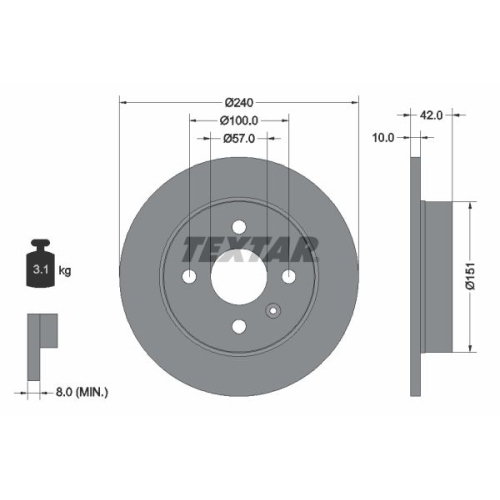 TEXTAR Bremsscheibe PRO