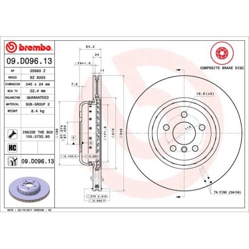 BREMBO Bremsscheibe PRIME LINE - Composite