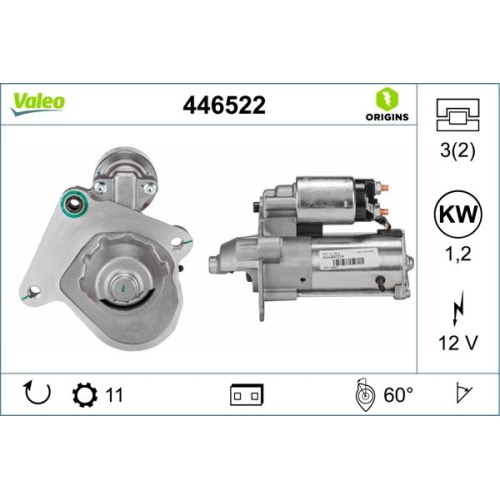 VALEO Starter VALEO ORIGINS NEW OE TECHNOLOGIE