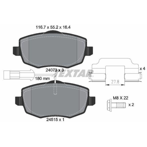 TEXTAR Bremsbelagsatz, Scheibenbremse Q+
