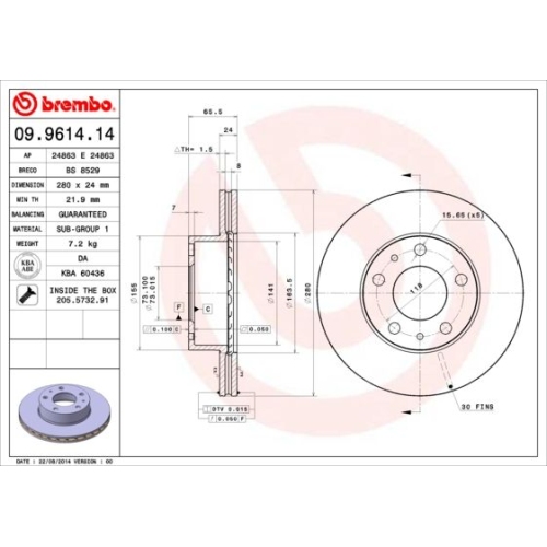 BREMBO Bremsscheibe PRIME LINE