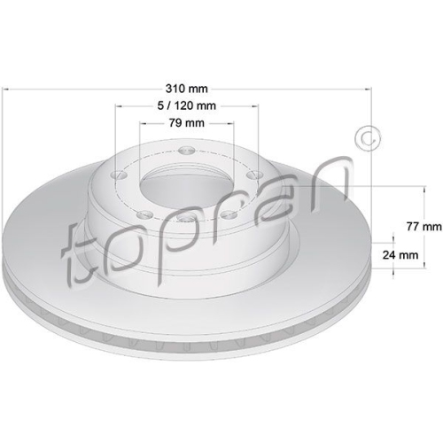 TOPRAN Bremsscheibe COATED