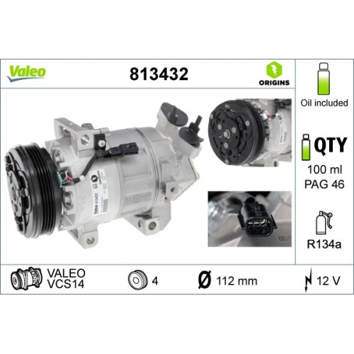 VALEO Kompressor, Klimaanlage VALEO ORIGINS NEW OE TECHNOLOGIE