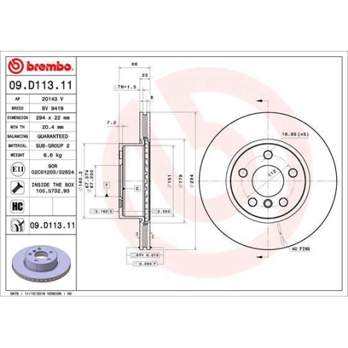 BREMBO Bremsscheibe PRIME LINE - UV Coated