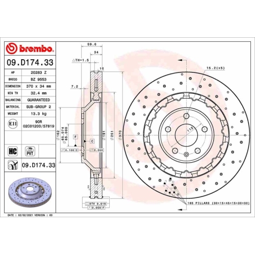 BREMBO Bremsscheibe PRIME LINE - Dual Cast