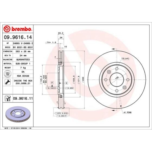 BREMBO Bremsscheibe PRIME LINE - UV Coated