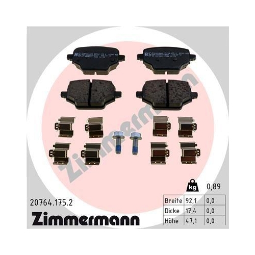 ZIMMERMANN Bremsbelagsatz, Scheibenbremse