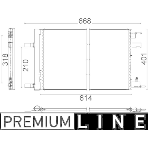 MAHLE Kondensator, Klimaanlage BEHR *** PREMIUM LINE ***