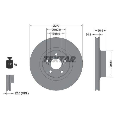 TEXTAR Bremsscheibe PRO