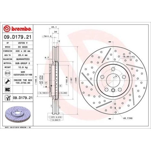 BREMBO Bremsscheibe PRIME LINE - UV Coated