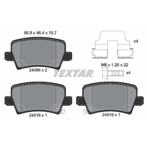 TEXTAR Bremsbelagsatz, Scheibenbremse Q+