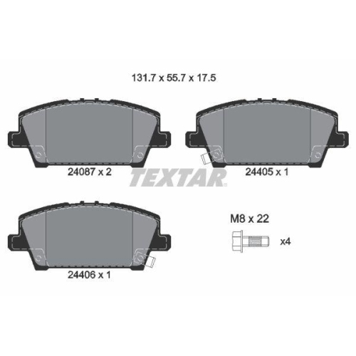 TEXTAR Bremsbelagsatz, Scheibenbremse Q+