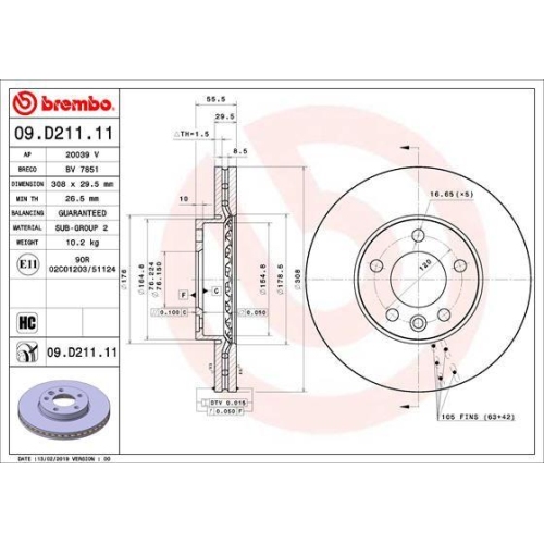 BREMBO Bremsscheibe PRIME LINE - UV Coated