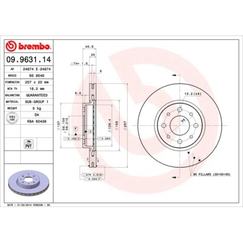 BREMBO Bremsscheibe PRIME LINE