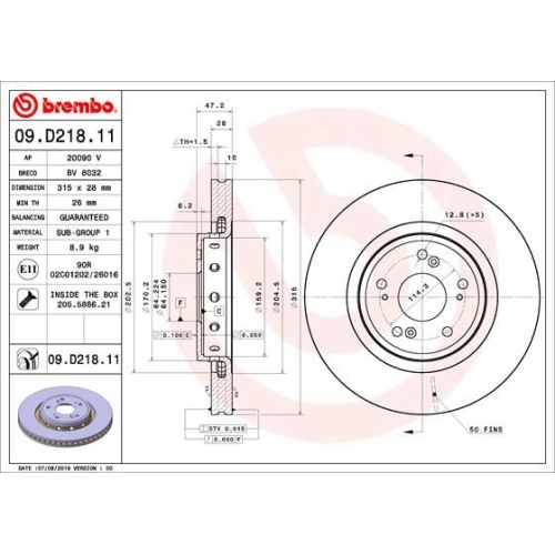 BREMBO Bremsscheibe PRIME LINE - UV Coated