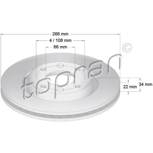 TOPRAN Bremsscheibe COATED