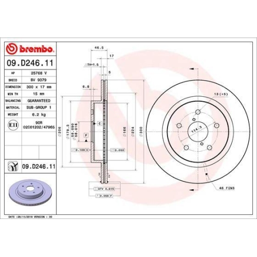 BREMBO Bremsscheibe PRIME LINE - UV Coated