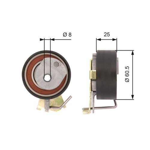 GATES Spannrolle, Zahnriemen PowerGrip™