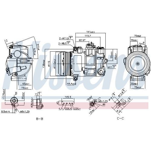 NISSENS Kompressor, Klimaanlage ** FIRST FIT **