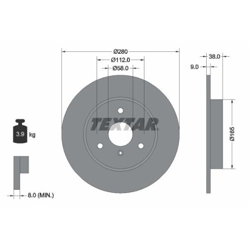 TEXTAR Bremsscheibe PRO