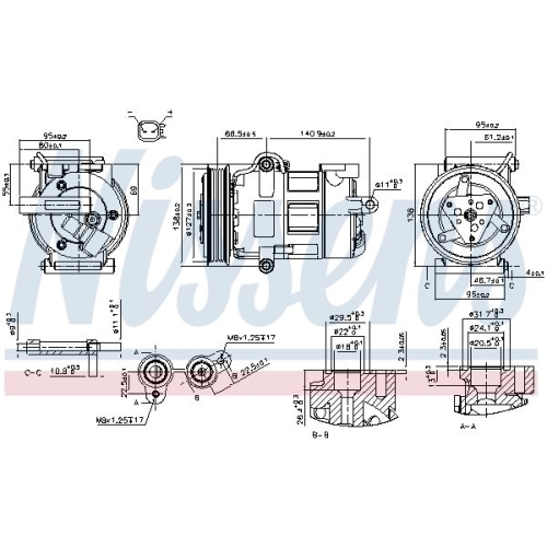 NISSENS Kompressor, Klimaanlage ** FIRST FIT **