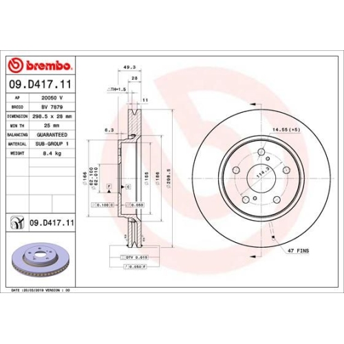 BREMBO Bremsscheibe PRIME LINE - UV Coated