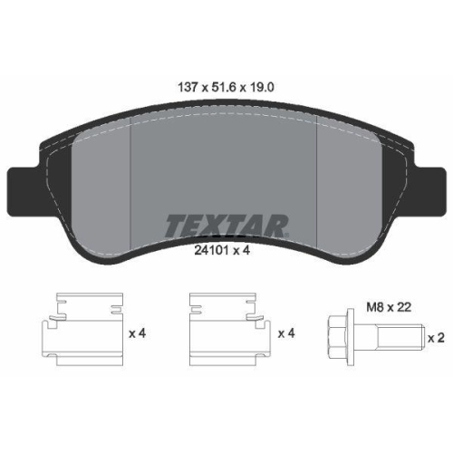 TEXTAR Bremsbelagsatz, Scheibenbremse Q+