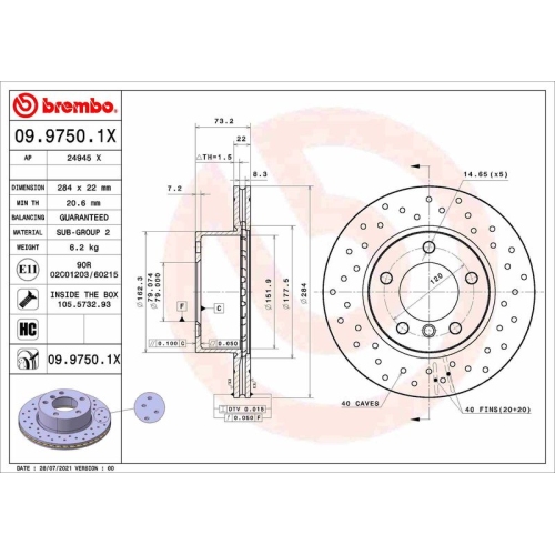 BREMBO Bremsscheibe XTRA LINE - Xtra