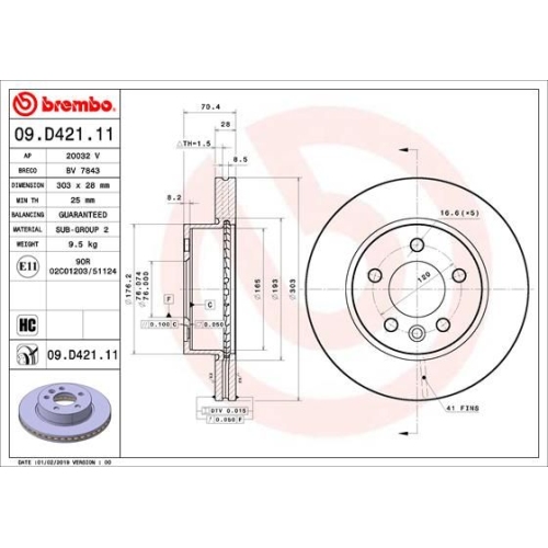 BREMBO Bremsscheibe PRIME LINE - UV Coated