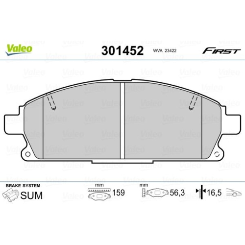 VALEO Bremsbelagsatz, Scheibenbremse FIRST