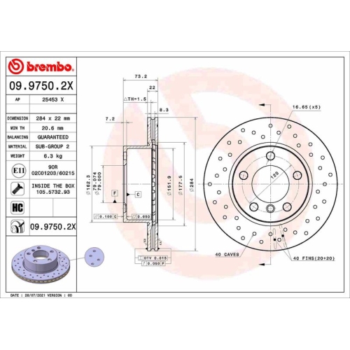 BREMBO Bremsscheibe XTRA LINE - Xtra