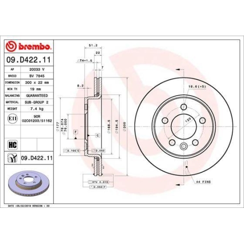 BREMBO Bremsscheibe PRIME LINE - UV Coated