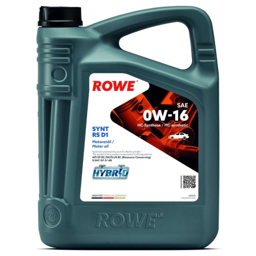 ROWE Motoröl HIGHTEC SYNT RS D1 SAE 0W-16 (20005)