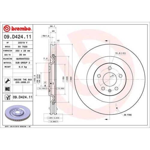 BREMBO Bremsscheibe PRIME LINE - UV Coated